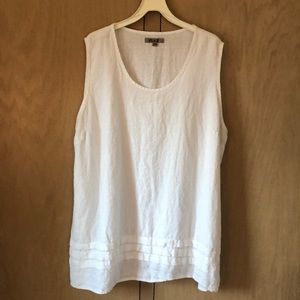 Flax white sleeveless tunic top. 3X Great condition.